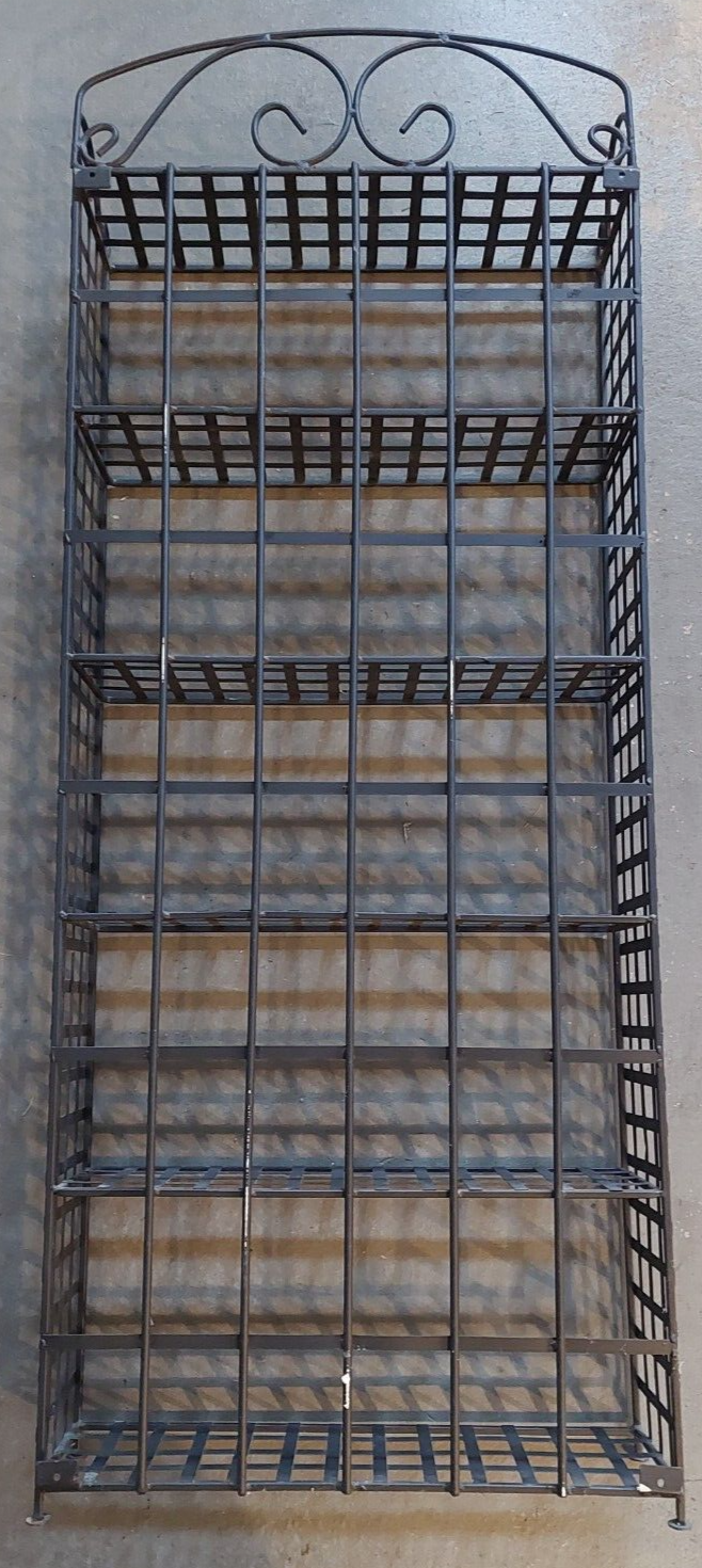 Tall Wrought Iron Bakers Unit. 6 shelves. 46.5"x5