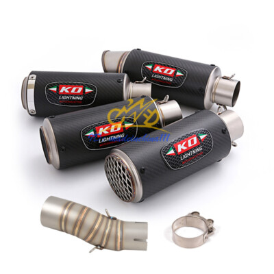 For CF-Moto 450SS 450SR Slip-on Mid Exhaust Link Pipe 51mm Carbon Fiber Mufflers