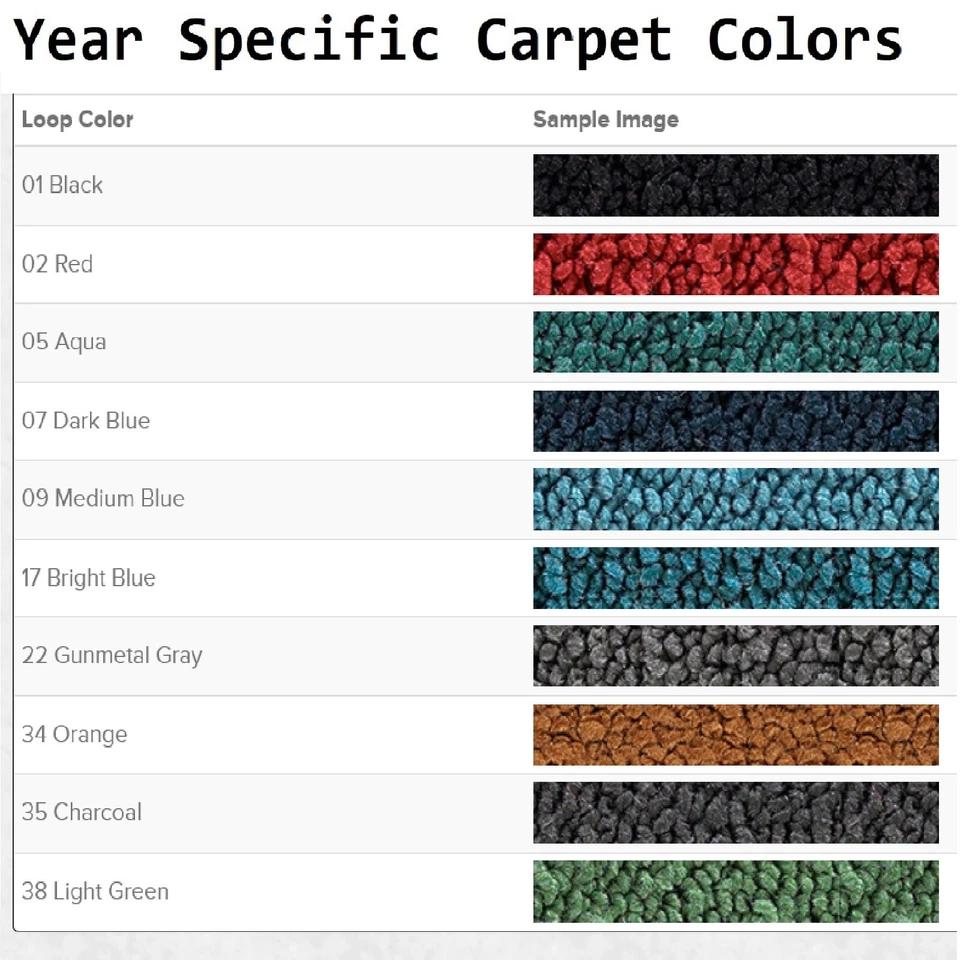 Alfombrillas de bucle ACC 1955-1956 Ford Fairlane Ford Crest Logo 4 piezas Foto 3 de 4