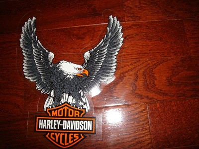 HARLEY DAVIDSON VINTAGE LARGE BAR & SHIELD EAGLE DECAL (INSIDE)NEW BEAUTY!