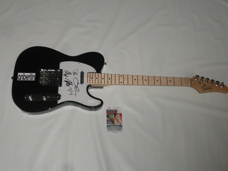 ANBERLIN SIGNED BLACK ELECTRIC GUITAR STEPHEN CHRISTIAN ALL 5 PROOF JSA COA 
