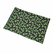 Christmas Holly Berry Single Cotton Placemat