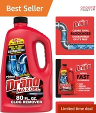 80 Oz Max Gel Drain Clog Remover - Safe, Fast & Effective for Household Drains