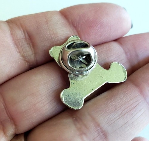 Vintage Hale House Bear Silver Tone Lapel Tie Pin 13/16" HH Cube - Picture 2 of 4