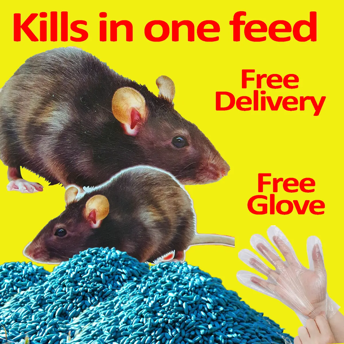 Rodent Poison Grain Bait Killer Strong Rat & Mouse Pest Control