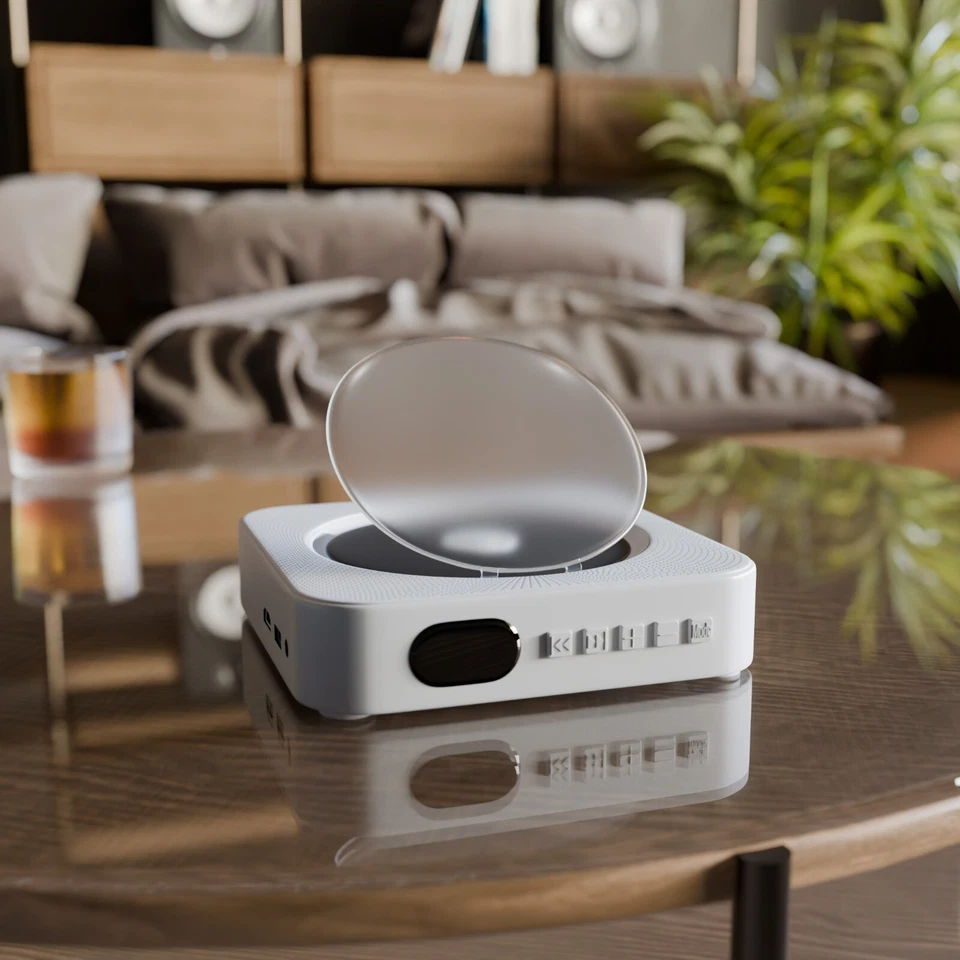 Bluetooth CD Player Wall Mount Stereo FM/AM USB Home Music System White Gift. - Image 4 of 4