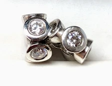 (2) Authentic PANDORA Clear Lights CZ Spacer Charms #790226CZ