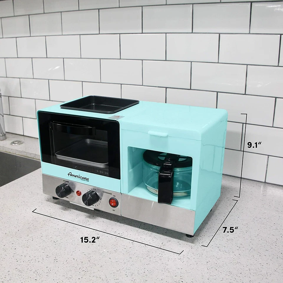 Elite Gourmet Americana 1 Rebanada, Plancha de 5.5" con Tapa de Vidrio 3 en 1 Desayuno Ce Foto 3 de 4