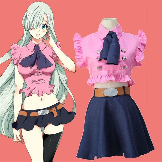 Jilijia Elizabeth Cosplay Kostüm – The Seven Deadly Sins, Pink-weißes Maid Set, In Größen XS-XXL