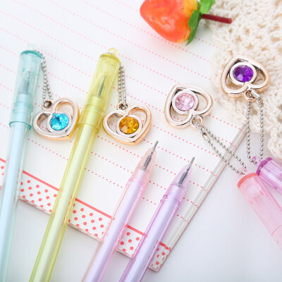 6Pcs Cute Novelty Heart-shaped Hangings Gel Pens Office School Stationery Gifts