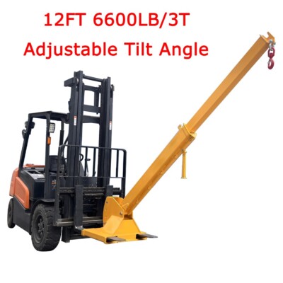 6600LB Forklift Crane Lifting Hoist Truss Jib Boom Hook Adjustable Tilt Angle US