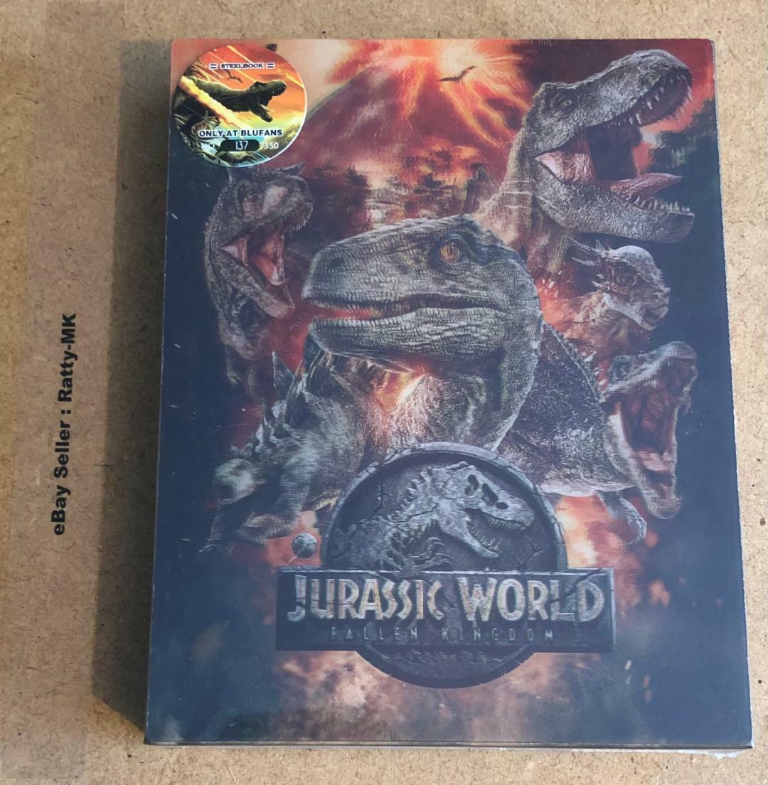 JURASSIC WORLD FALLEN KINGDOM - BLUFANS DOUBLE LENTICULAR BLU RAY STEELBOOK  NEW