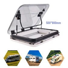 800mmx500mm RV Roof Window Hatch Caravan Trailer Skylight Vent Hatch w/ Light US