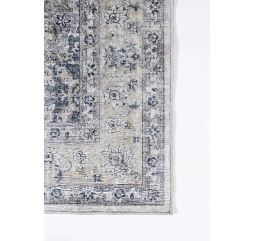 Alfombra Momeni Karachi 5x8 con acabado floral/gris medallón, alfombra Talia Foto 2 de 4