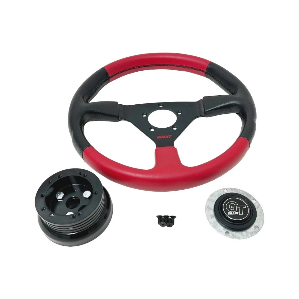 Kit de volante 1976-95 Jeep CJ5 CJ6 CJ7 Wrangler 13,5" 3 raios vermelho e preto - Imagem 4 de 4
