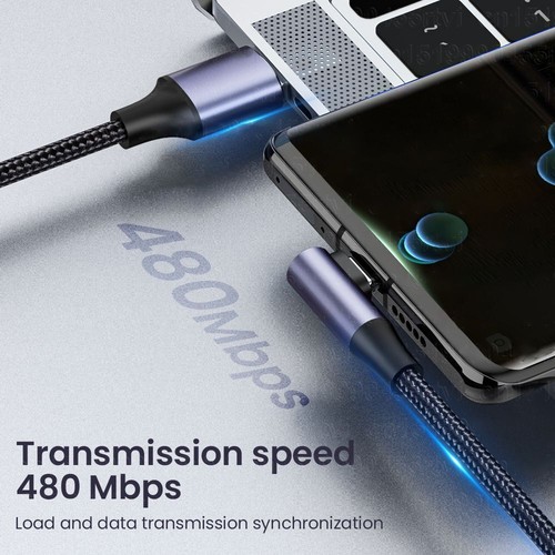 PD 100W Charging Cable 90 Degree Data Cord USB A vendre to Type C Line Laptop