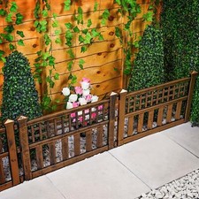 Pack of 12 Bronze Plastic Fence Panels Garden Lawn Edging Plant Border Landscape