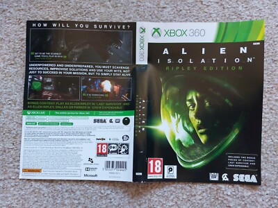 Xbox 360 alien isolation inlay insert artwork cover only | eBay UK