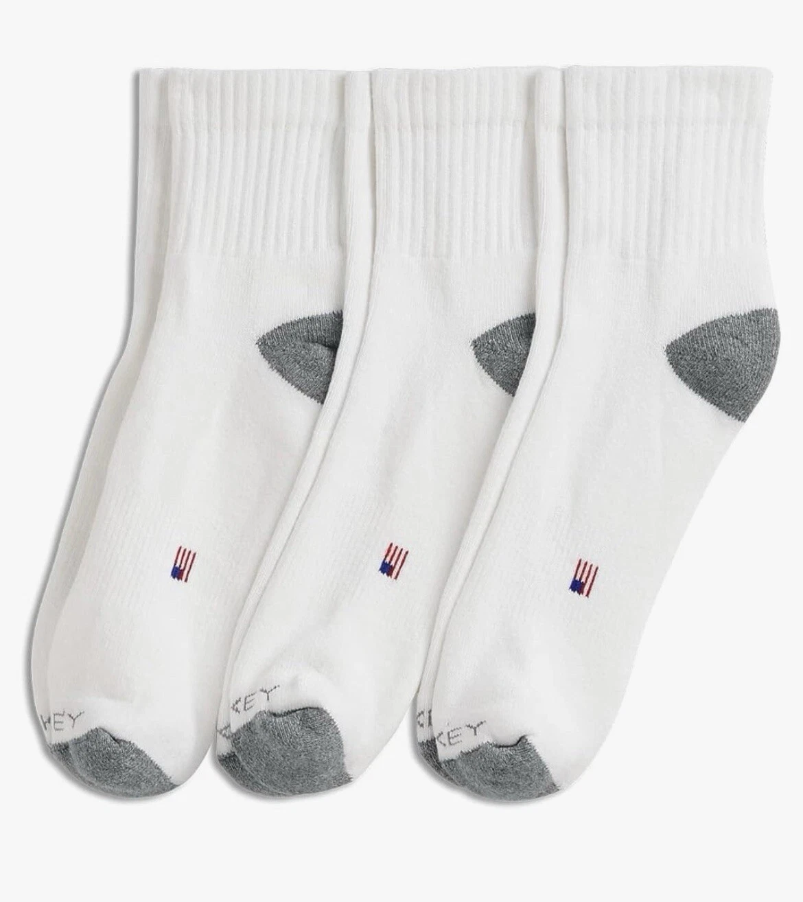 Jockey Men's Made in America Crew Socks - 3 Pack USA flag On Sole Shoe 7-12