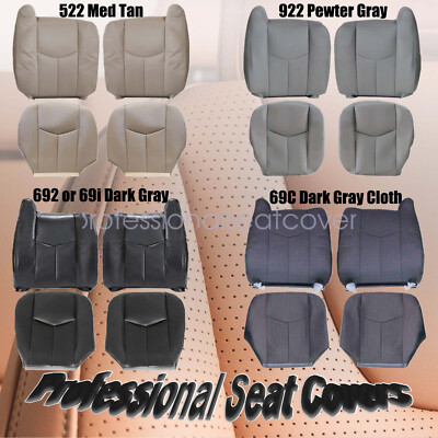 For 2003 2004 2005 2006 GMC Sierra Driver + Passenger Bottom + Top Seat Cover