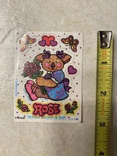 vintage 80's illuminations scratch n sniff Rose Teddy Bear 1983