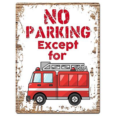 PP0951  NO PARKING Except for Fire Truck Chic Sign Home Restaurant  Decor Gift