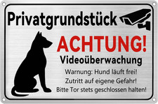 Freilaufender Hund Schild 30X20Cm Warnschild ...