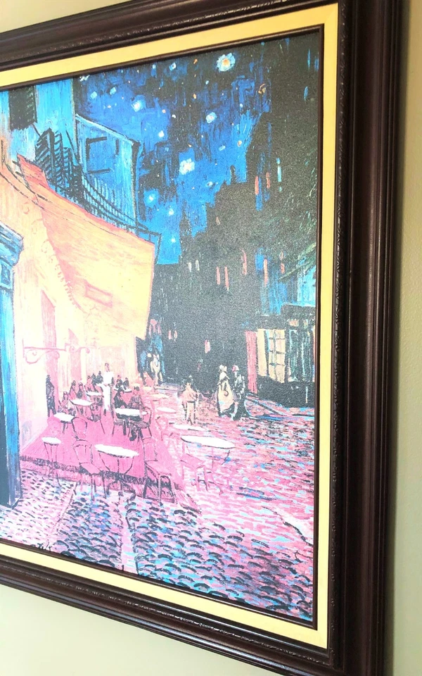 Van Gogh's Café Terrace at Night -- exquisitamente enmarcado 37 x 31 pulgadas Foto 3 de 4