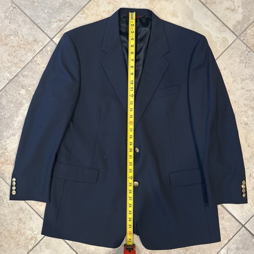 Hart Schaffner & Marx Blazer Men's 46R Navy Blue 2 Gold Button Sport Coat Jacket - Picture 5 of 9
