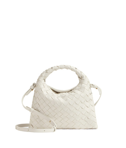 BOTTEGA VENETA Hop Mini $3400 White Crossbody Bag New & Authentic