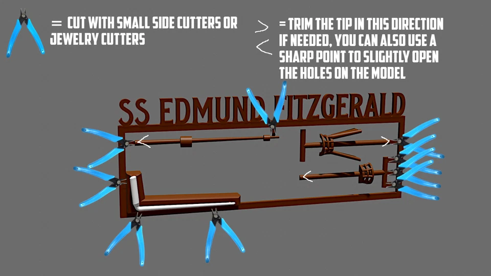 SS Edmund Fitzgerald Collector Model, 12" Floating Freighter, TheRoller3d - Image 2 of 4
