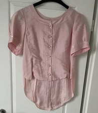 Vintage Seiden Bluse von Christa Blanke Einzelanfertigung Größe 36/38 Farbe Rosa