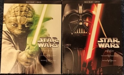 Star Wars Collection Episodes 1-6 (Blu-ray + DVD, 12 Disc Set) W~ SLIPS !!