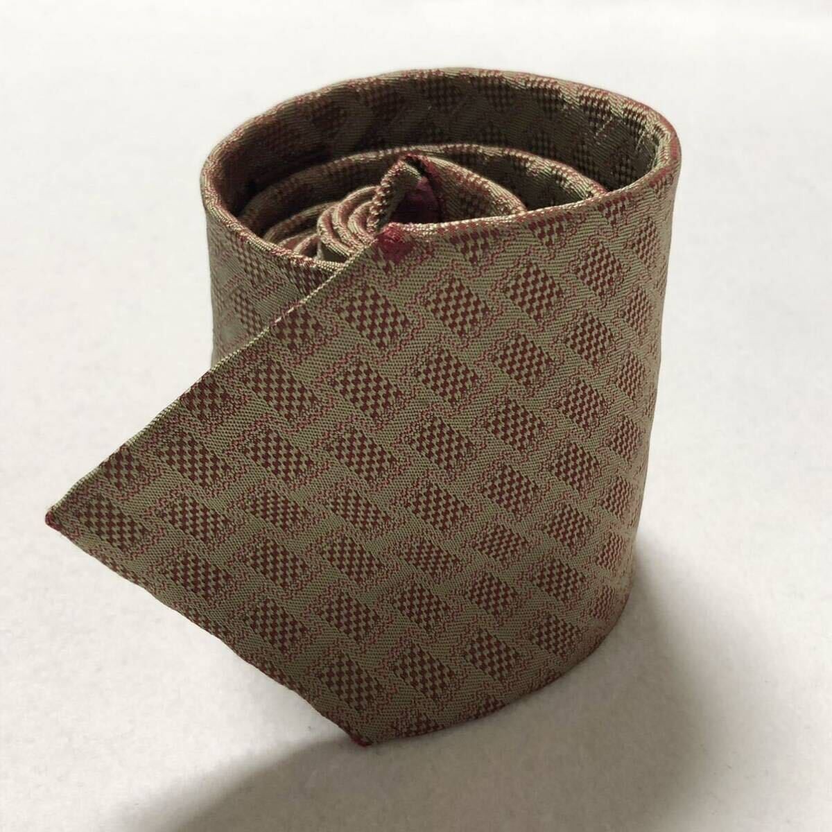 Good condition HERMES Tie Rectangular Geometric P… - image 2