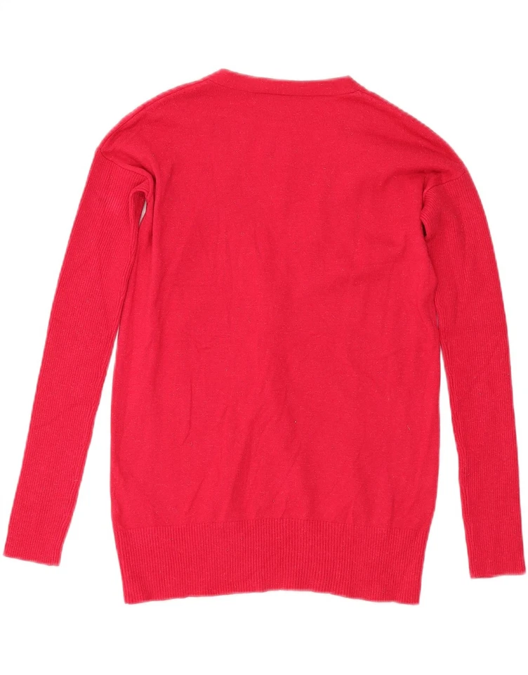 GUESS женщин кардиган свитер Великобритании 12 средний красный вискоза VM09 - Изображение 2 из 3