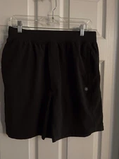 Gaiam Shorts Mens Sz. M Black Pull On Active Fitness Gym Athletic Pockets