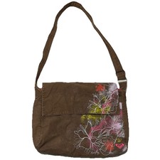 Roxy Y2K Messenger Bag Brown Floral Canvas 14...