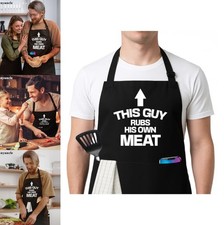 Funny BBQ Grilling Apron 27 x 31 Inch Polyester 2 Pocket Adjustable Neck Strap