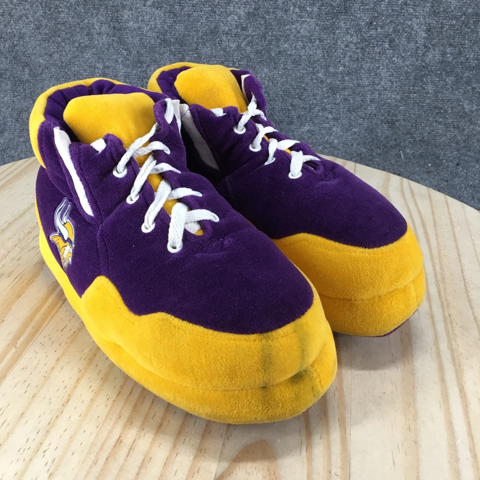 Minnesota Vikings Zapatos Juveniles M 6.5-7.5 Tenis de Felpa Amarillo Púrpura Con Cordones Foto 3 de 4
