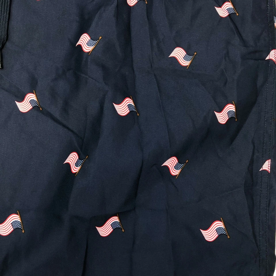 Bañador Glory Desteñido Para Hombres 3XL XXXL Azul Marino Encaje Corbata Malla Forrada Estampado Bandera EE. UU. Foto 2 de 4