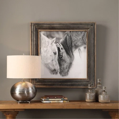 Uttermost 51110 Custom Black And White Horses 32 X 32 inch Horses Print - Picture 6 of 6