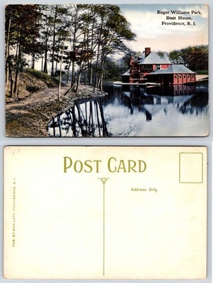Providence Rhode Island Roger Williams Park Boat House Postcard AG729