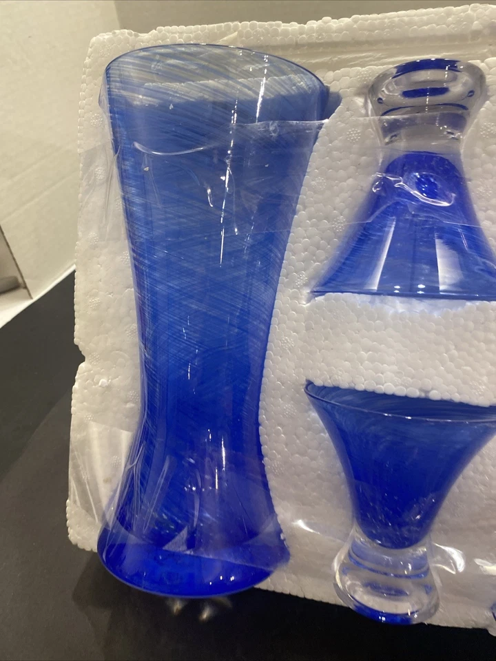 Copos de jarro cordial para coquetel Art Glass redemoinho azul MJ - Imagem 3 de 4