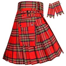 Tartan Utility Kilt for Men I 16oz Scottish Tartan Kilts 5 Yards Premium Acrylic