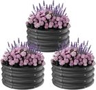 3 Pcs Round Metal Planter Box, Raised Beds for Planting Vegetables Flowers Herbs