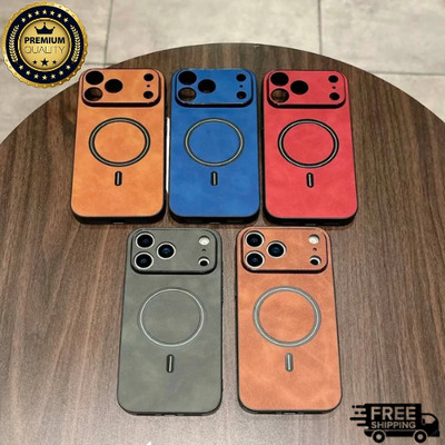 MagSafe Leather Shockproof Case for iPhone 17 16 15 14 13 12 11 Pro Max Cover