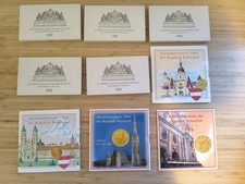 Austria, 10 x Circulated Coin Set from 1990 to 1999, Proof