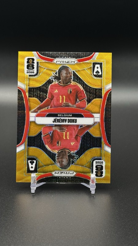 JEREMY DOKU 2026 PANINI PRIZM FIFA WORLD CUP ACES ORANGE /10 #13 BELGIUM INSERT