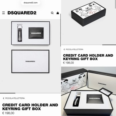 GEBURTSTAGSGESCHENK BOX GIFT DSQUARED KARTENHALTER KREDITKARTE SCHLÜSSEL GELDBÖRSEN