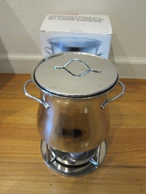 Bodum Fongafale Stainless Steel Fondue Pot/Kettle w/Handles 5' tall/58oz (2pc)